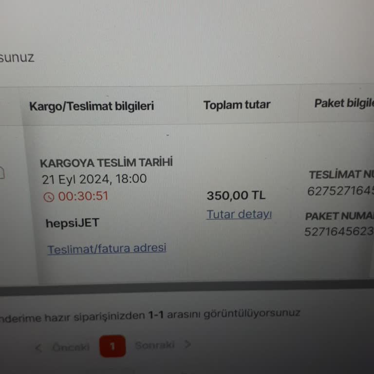 hepsiJET Hepsiburada Müşteri Kargosunun Zamanında Adresimden Alınmaması