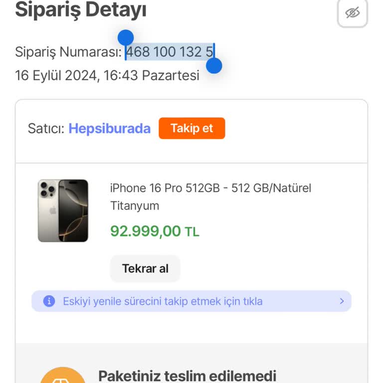 Hepsijet Ve Hepsiburada İphone16 Sipariş İptali