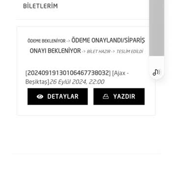 Beşiktaş Jimnastik Kulübü (BJK) Beşiktaş-Ajax Maç Biletimi İstiyorum