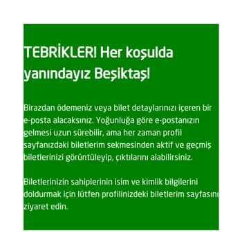Beşiktaş Jimnastik Kulübü (BJK) Beşiktaş-Ajax Maç Biletimi İstiyorum