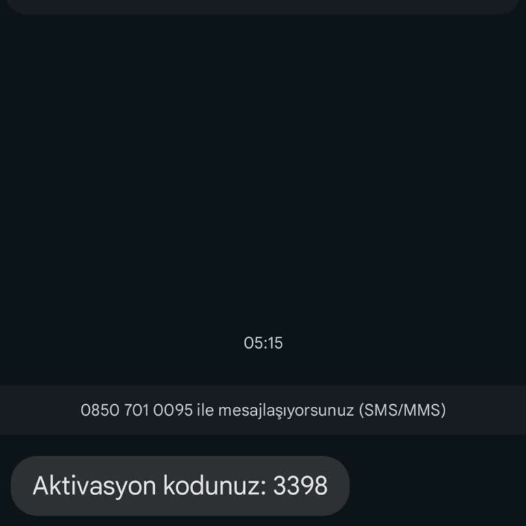 08507010095 Numaradan Bilgim Dışında Gelen Aktivasyon Mesajları