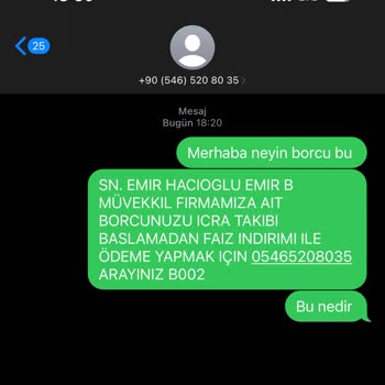 UCKOCLAR HK (SMS) Yanıltıcı Borç Mesajlarıyla Mağduriyet