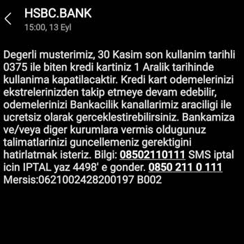 HSBC Kapatacağı Karta Aidat Alıyor