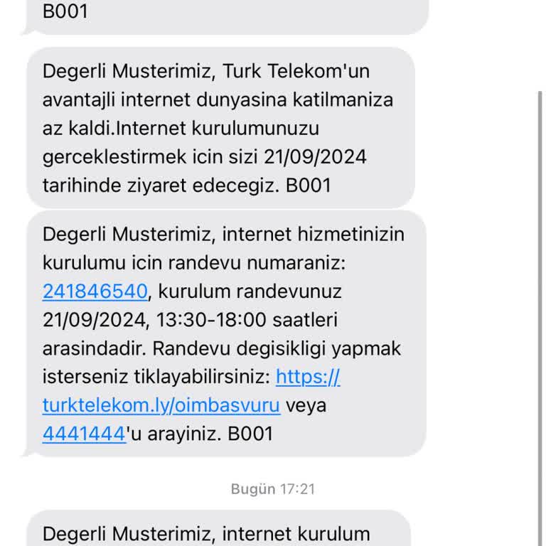 Türk Telekom Kurulum İçin Verdiği Randevuyu Son Anda 3 Gün Öteledi.