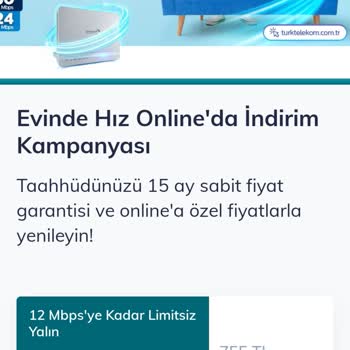Türk Telekom Evde İnternet Taahhüt Bitiminde 4 Katı Fiyat Teklifi