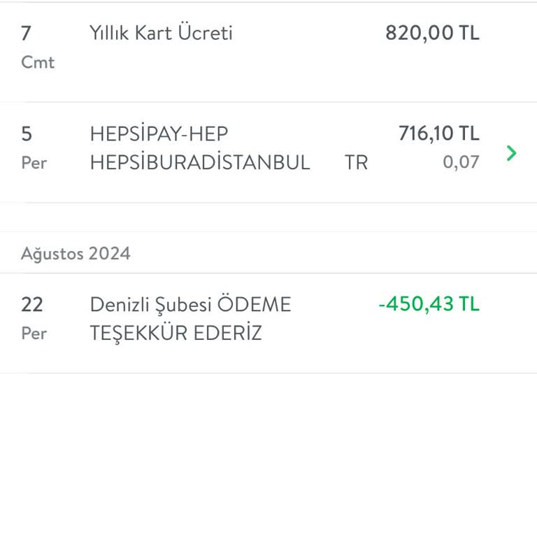 TEB Yıllık Kart Aidatı