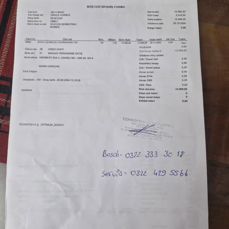 Bosch Yetkili Sevisi Kurulum İçin Gelmedi Ve Bilgi Vermedi