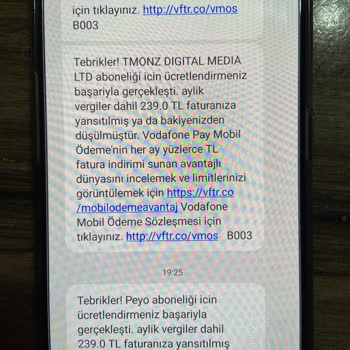 Vodafone Pay Tarafından İzinsiz Abonelik Yapılması