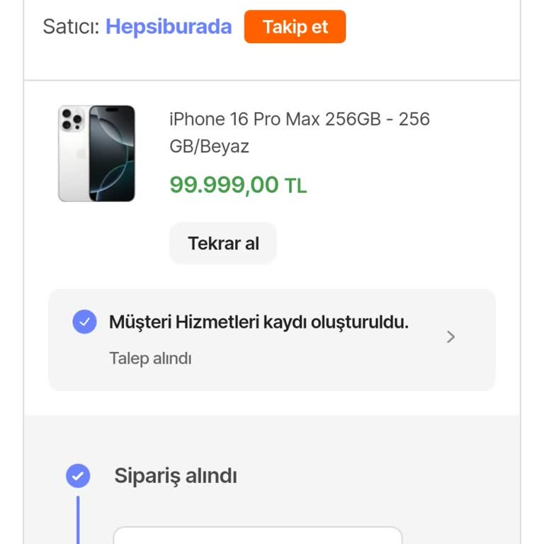 Hepsiburada İphone 16 Pro Max On Satış Gecikmesi.