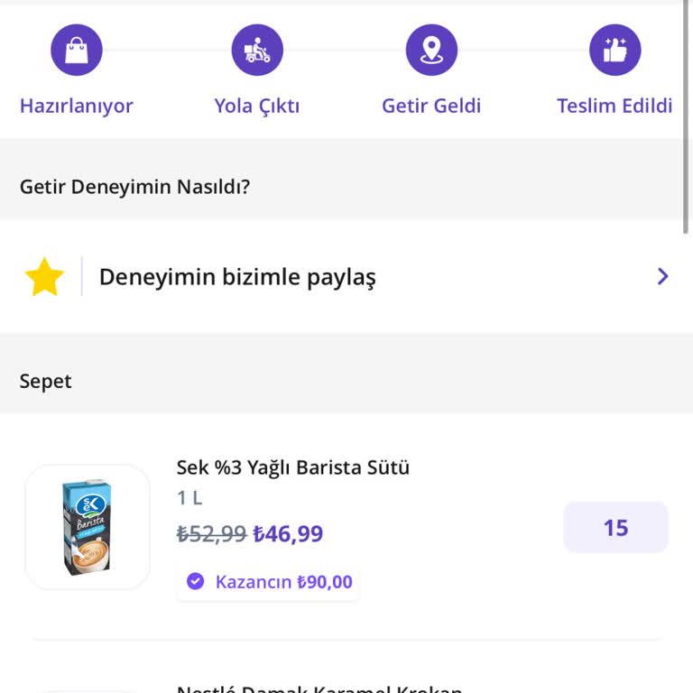 Getir Büyük Den Siparişim Gelmedi Teslim Edilmedi Edildi Yazıldı