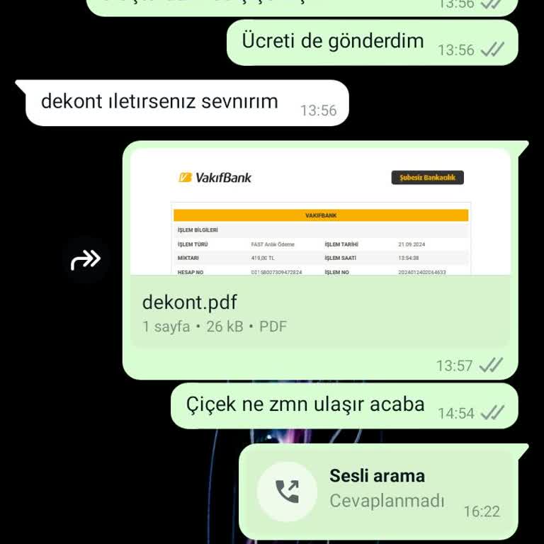 Efsun Çiçekçim Çiçek Siparişi Sorunu