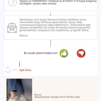 Trendyol Riccon Marka Ayakkabım Kayıp 5 Gündür İşlem Yapılmıyor