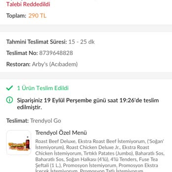 Trendyol Yemek Yanlış Sipariş Ve İlgisiz Müşteri Hizmetleri!