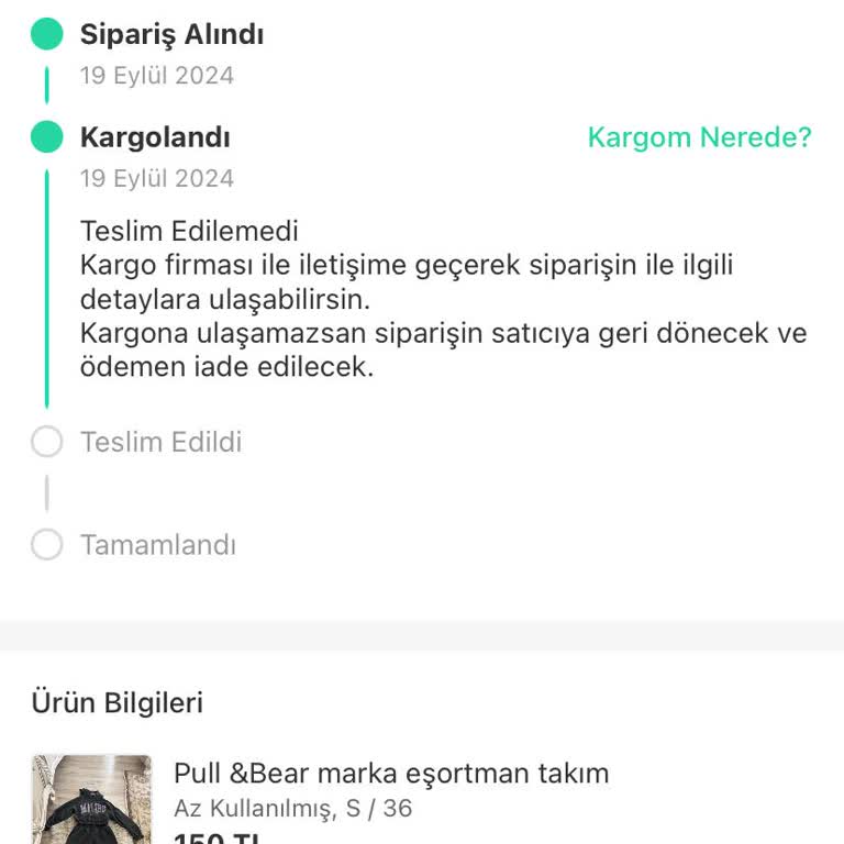Dolap Ürün İptal