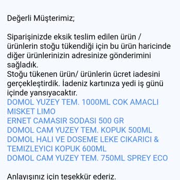 Rossmann Online Alışveriş Eksik Ürün Gönderimi