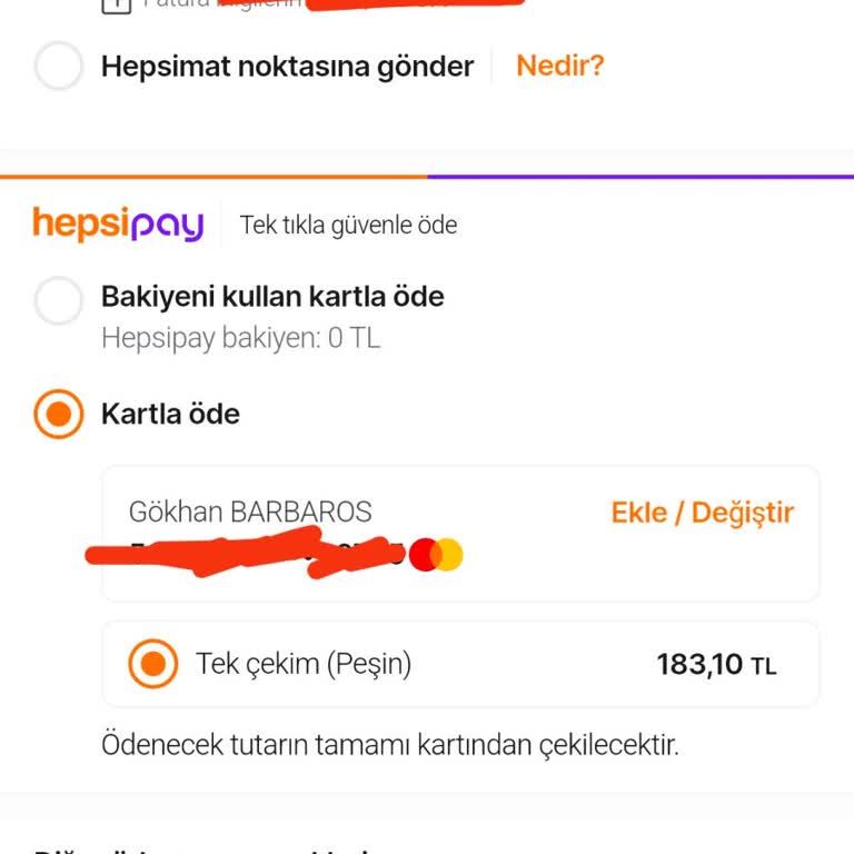 Hepsiburada - "İşleminiz Onaylanmadı. (ref001) " Hatası Hk.