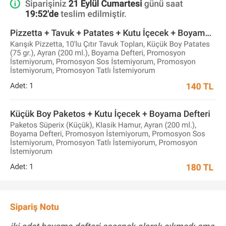 Domino's Pizza Siparişi Eksikliği, Teslimat Gecikmesi Ve Kurye Sorunu
