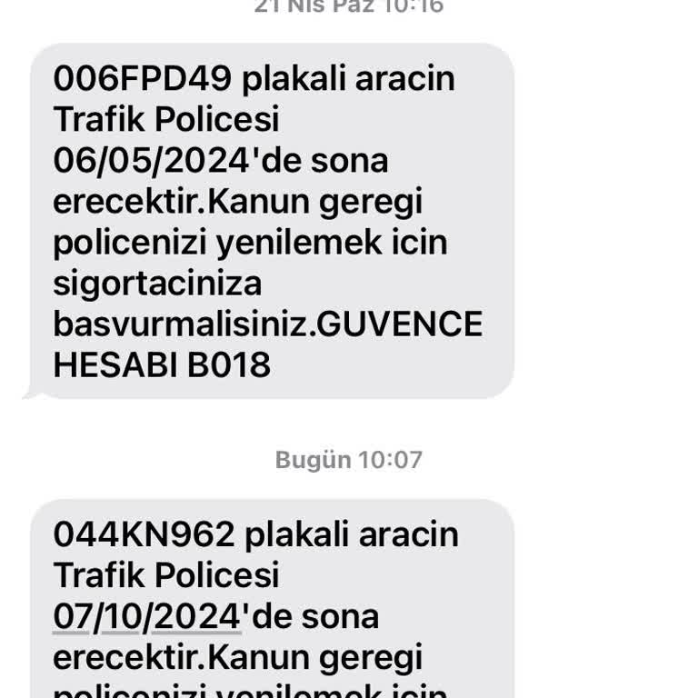 Güvence Hesabı Güvencehsb Plaka Mesajı