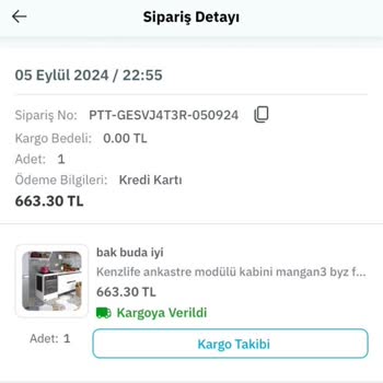 PTT Kargo Epttavm Den Aldığım Ürün Kargoda Kayboldu