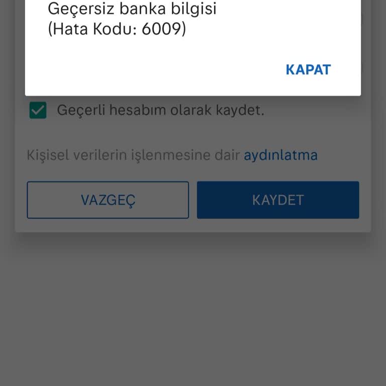 Satış Yapmak İçin IBAN Bilgilerimi Veriyorum Sahibinden Hata Veriyor