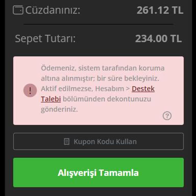 Bynogame Ödeme Sistem Tarafından Koruma Altında Alındı Sorunu