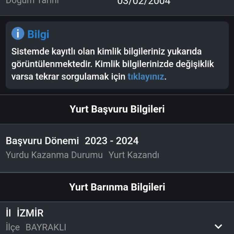 Bakırçay KYK Yurduna İzinsiz Nakil Aldırıldım Ve Haberim Yoktu