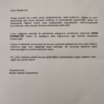 Lufian Pişmanlığı (renk Değişikliği)