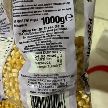 Çevik Bakliyat Çevik Patlamış Mısırda Kurtlanma