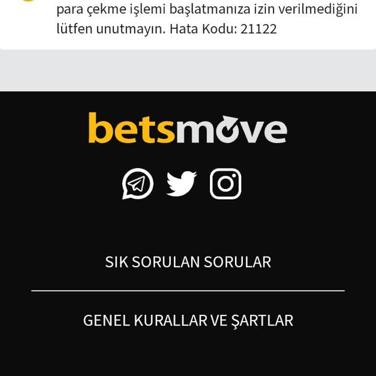 Betsmove Hata Kodu Para Çekme Sorunu