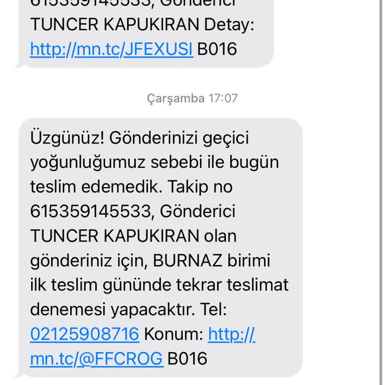 MNG Kargo Burnaz Şubesi Teslimat Sorunu Ve İlgisizlik