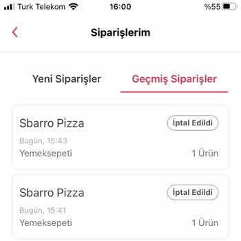 Yemeksepeti Alınmayan Ürünün Ücret İadesi Talebi