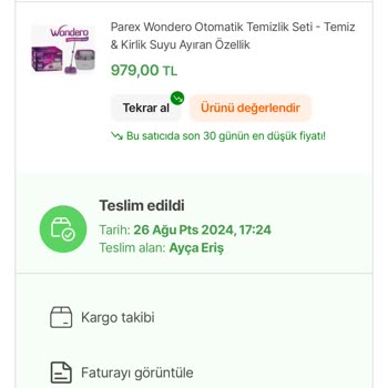Parex Wondero Otomatik Temizlik Seti Paspas Kısmı Su Almıyor.