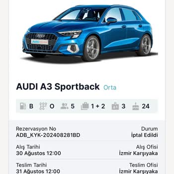 Avec rent a car İzmir Karşıyaka Şube Olumsuz Deneyim