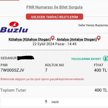 Buzlu Turizm Pişmanlıktır (gecikme - Farklı Otobüs)