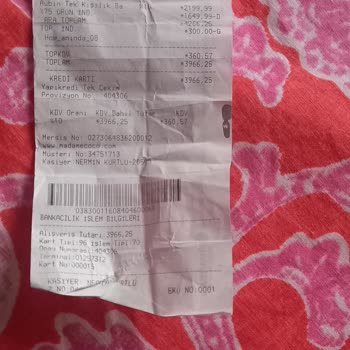 Madame Coco İade Veya Değişim Talebinde Bulunuyorum