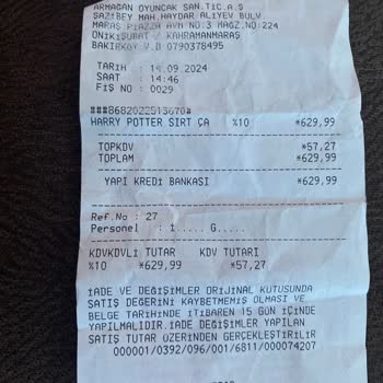 Armağan Oyuncak Kahramanmaraş Piazza Şubesinde Yaşanan Ürün Sorunu