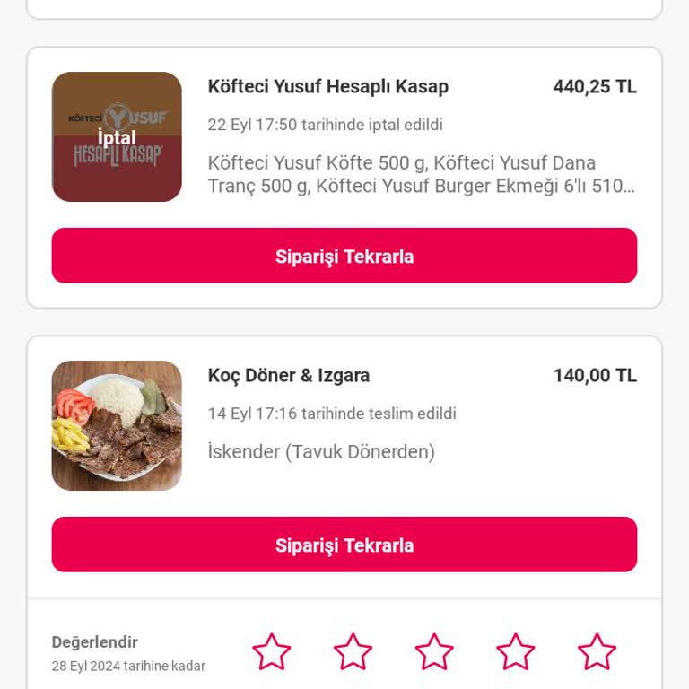Yemeksepeti Tüm Siparişlerimi İptal Ediyorlar