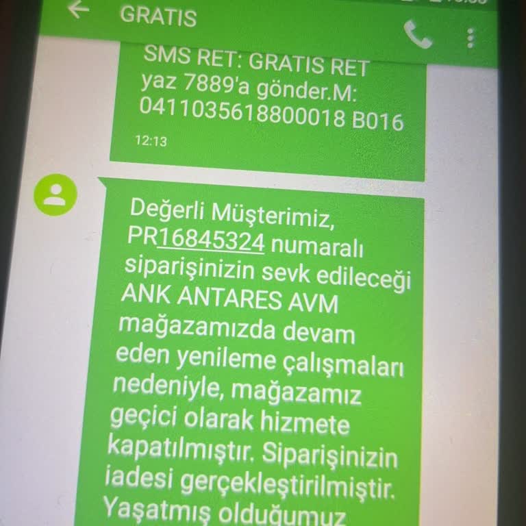 Gratis 16 Gündür Teslim Edilmeyen Sipariş Ve İade Sorunu