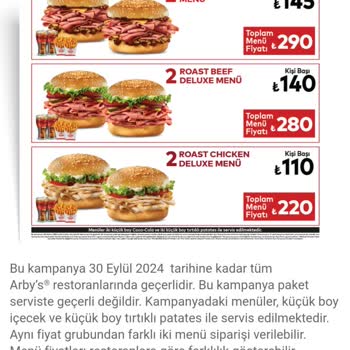 Arby's Web İle Restaurant Fiyat Farklılığı
