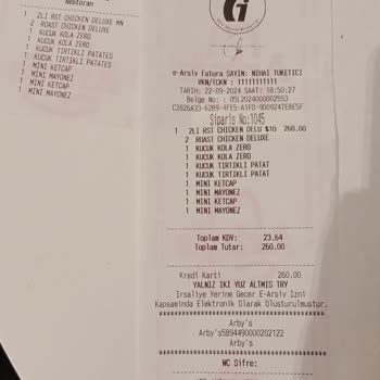 Arby's Web İle Restaurant Fiyat Farklılığı
