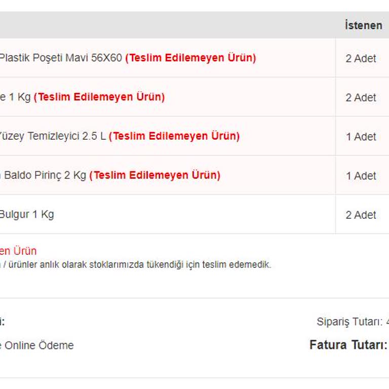 Migros Sanal Market Öğlen Ürünü Satıp Akşam Stok Yok Diyor