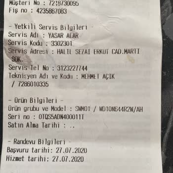 Samsung Garanti Sonrası Destek Hizmeti Ve Yedek Parça Ücreti