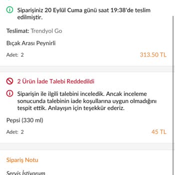 Trendyol Eksik Sipariş Ve İade Sorunu
