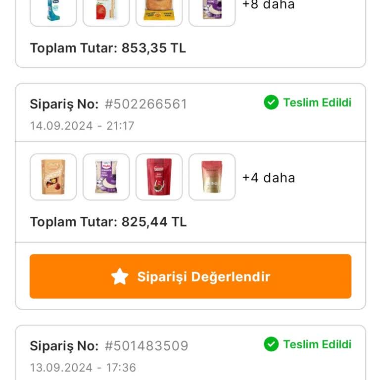 Migros Sanal Market İptal Edilen Sipariş