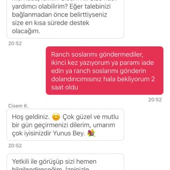 Yemek Sepeti Üzerinden Burger King Siparişim Eksik Gelmedi.