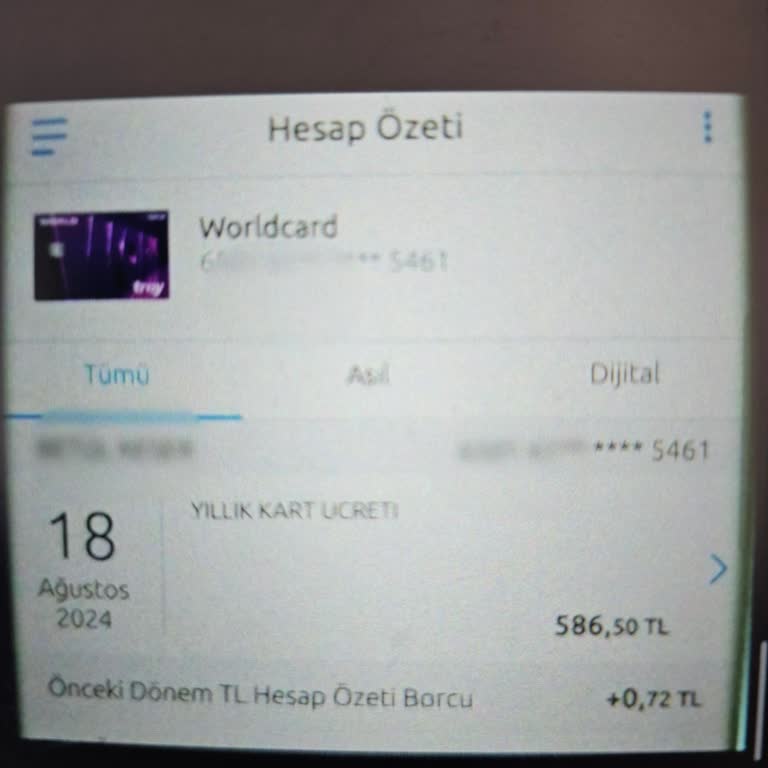 Yapı Kredi Bankası Kart Aidatı