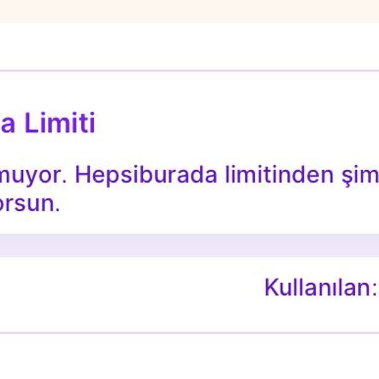 Hepsiburada Limitim Hiçbir Sebep Yokken Sıfırlandı