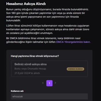 Twitch Yanlış Hesap Askıya Alma Sorunu