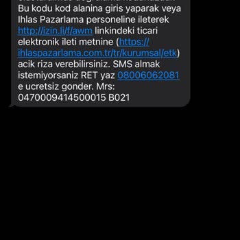İhlas Pazarlama İle Bir Alakam Yok. Yasal Haklarımı Kullanacağım.