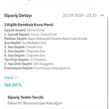 Tıkla Gelsin Popeyes Bayat Tavuk Kalite Şikayeti